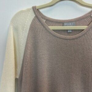 Pure Collection Cashmere Raglan Sleeve Scoop Neck Sweater US8/10